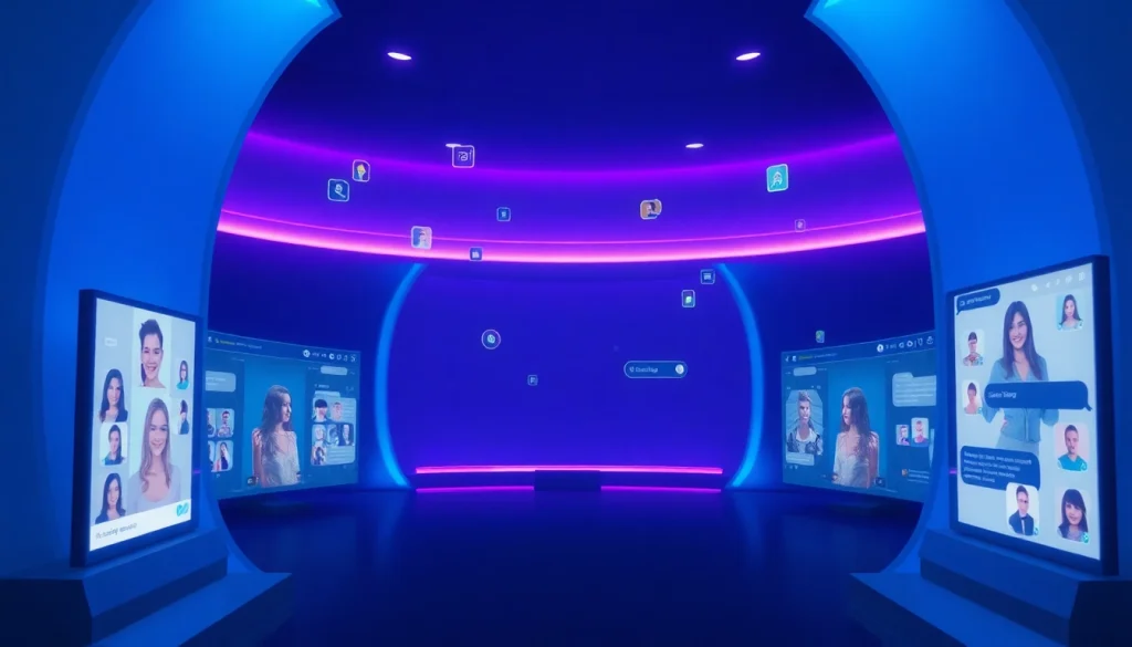 Immersive NSFW AI platform showcasing user interaction with avatars.