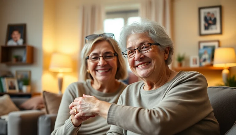 Caregiver providing senior care austin tx in a warm, inviting home setting.