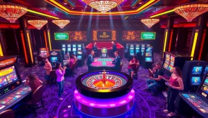 Experience the thrill of gambling at Haywin with vibrant casino tables and exciting games.