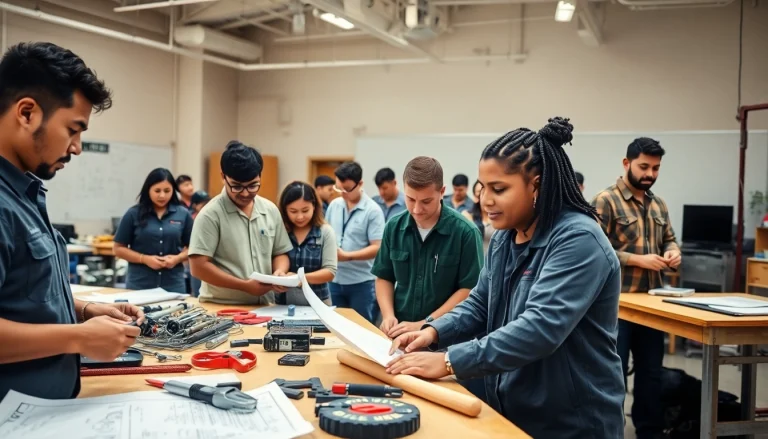 Students thriving in trade schools oahu, engaged in hands-on learning, showcasing teamwork and skill development.