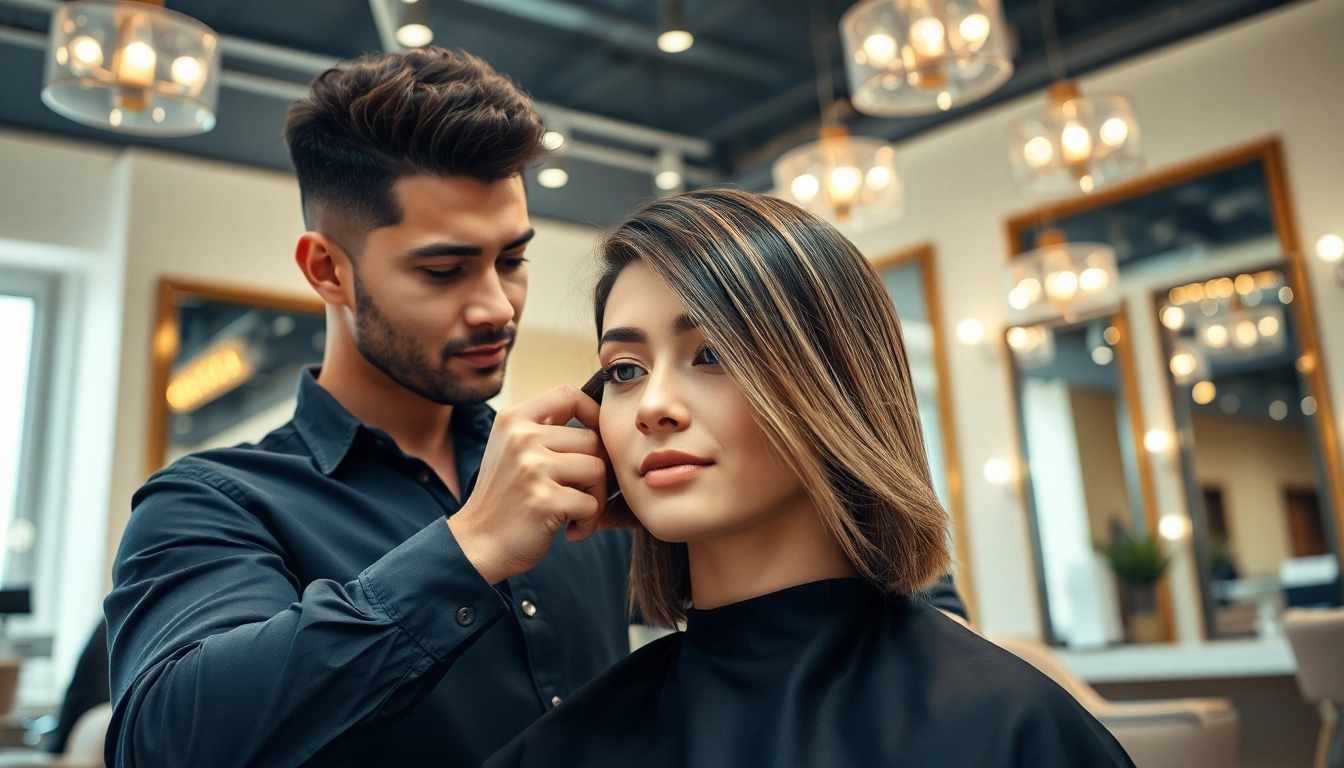 Transformă-ți look-ul la salon coafura cu un stilist talentat care îți taie părul.