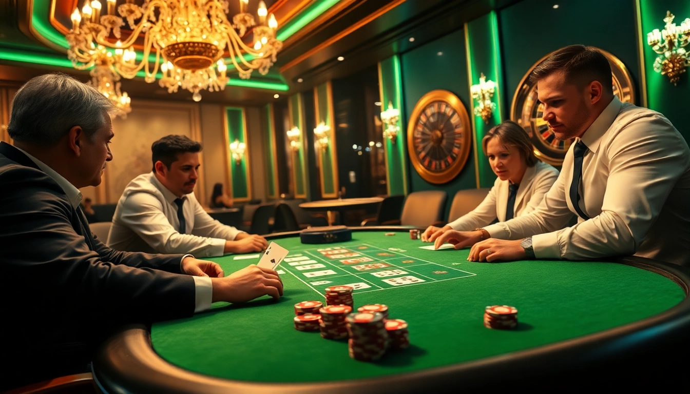 Engage in an exciting poker game at a luxurious casino featuring 789P poker chips and cards.