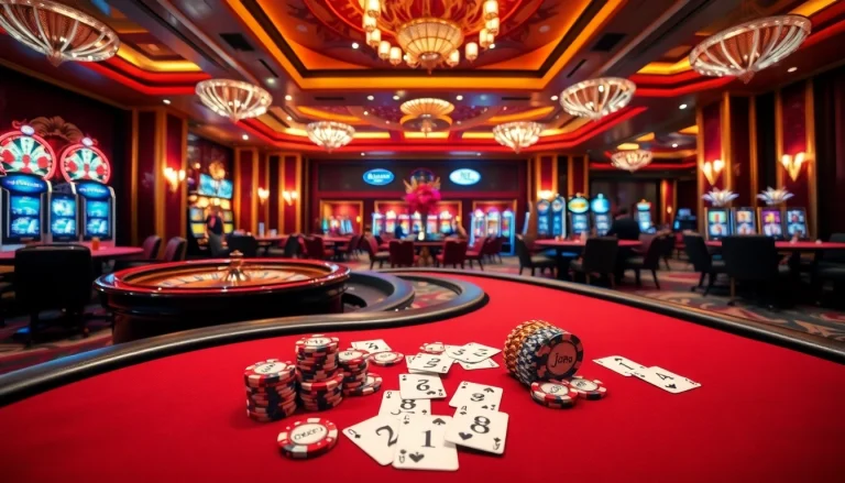 Experience the thrill of J88 gaming with exciting casino tables and vibrant slot machines.