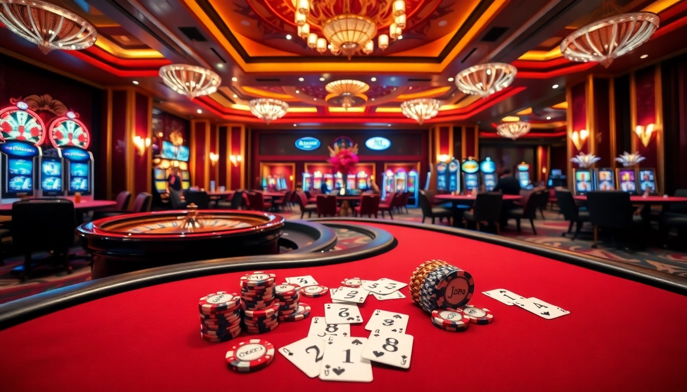 Experience the thrill of J88 gaming with exciting casino tables and vibrant slot machines.