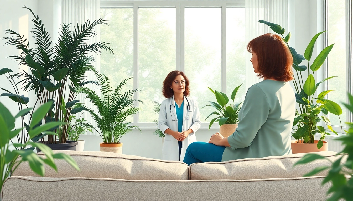 Anxiety symptoms illustrated through a professional therapy session in a serene office with natural light.