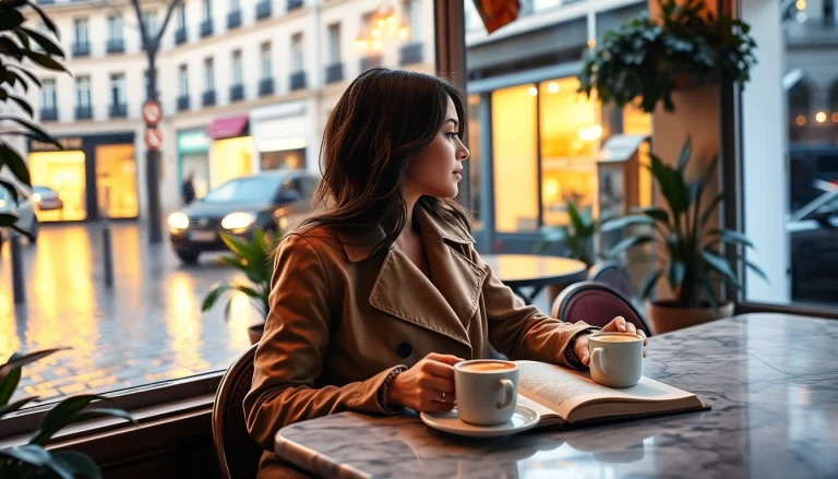 Transform images with AI by generating detailed prompts from your photos in a Parisian café setting.