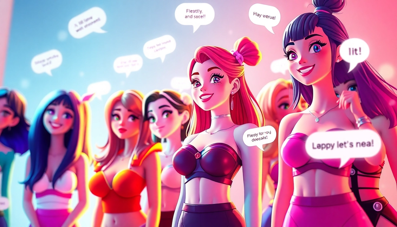 Colorful representation of NSFW AI chat characters, highlighting diverse designs and playful interactions.