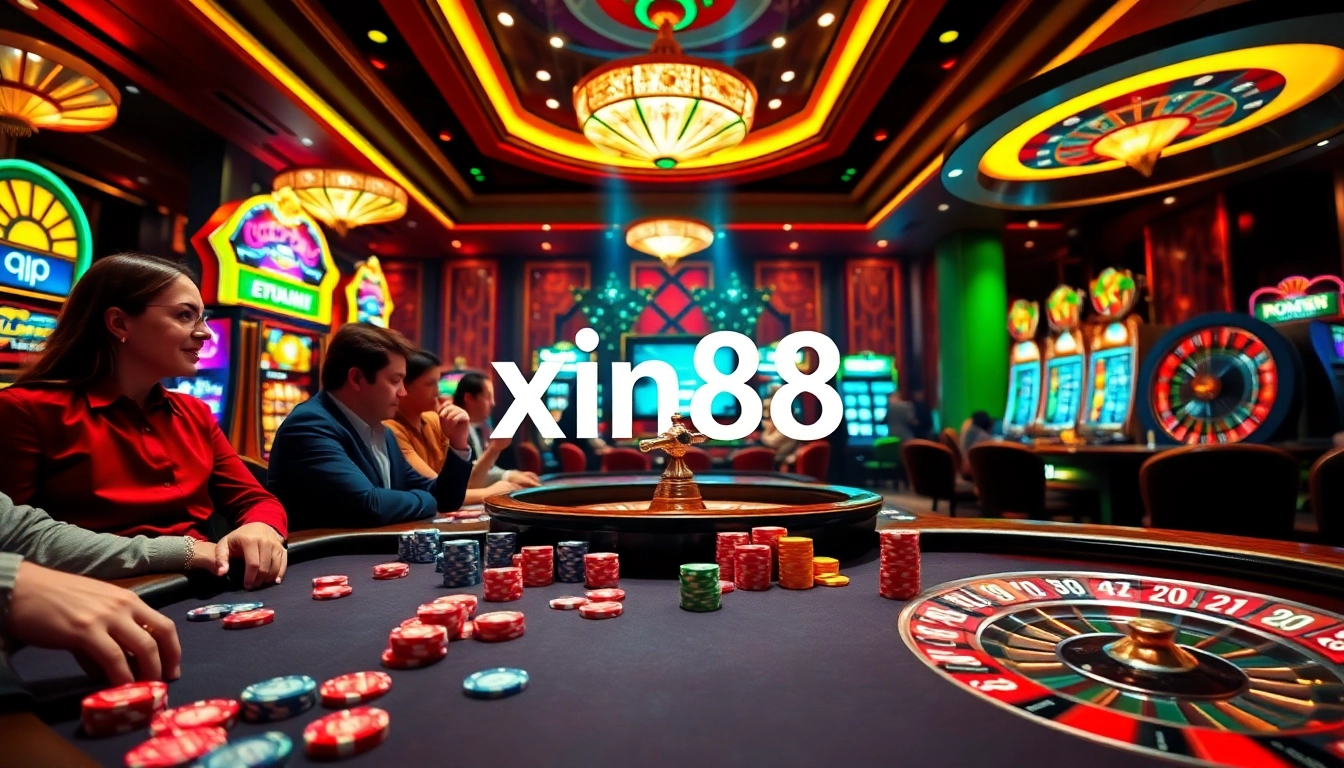 Players enjoying a thrilling poker game at the Xin88 casino.