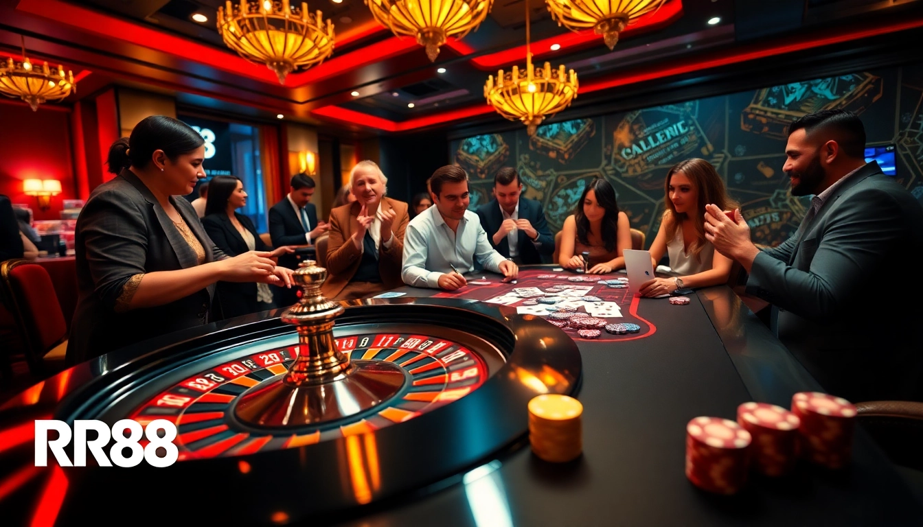 Experience the excitement of RR88 with engaging gambling action and vibrant casino visuals.