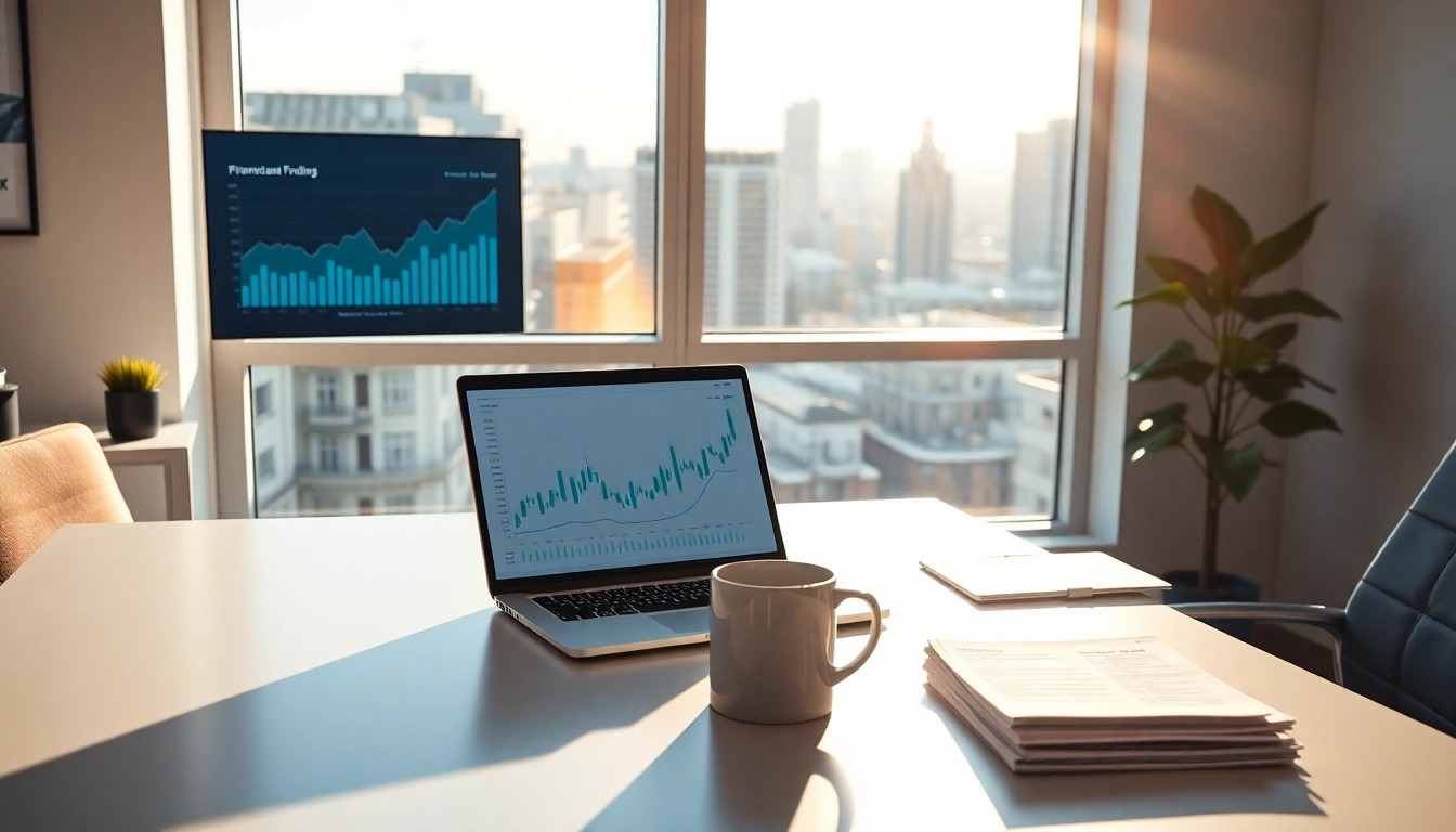 Biuro finansowe w Mieście Poznań prezentujące nowoczesne miejsce pracy oraz wykresy finansowe