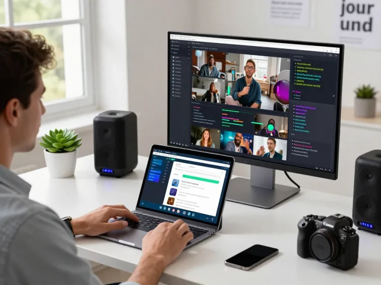 Generate detailed AI prompts using video to prompt ai in a modern workspace with vibrant themes.