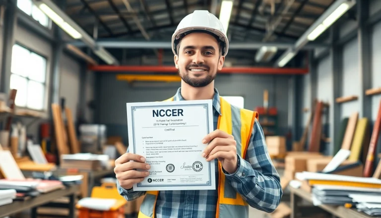 Showcase of a professional with nccer certification in a training facility, highlighting commitment to skill.