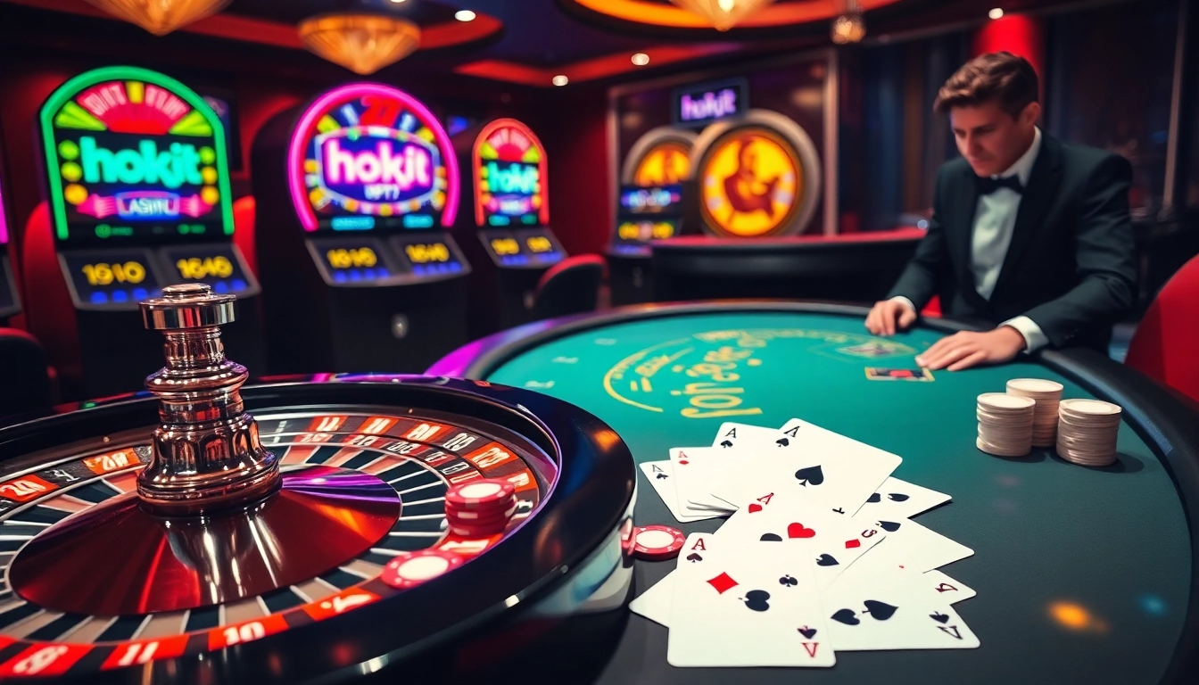 Experience the thrilling gaming action at Hoki77's professional casino environment.