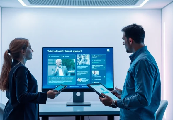 Video to prompt ai tool used by diverse creators in a modern workspace.