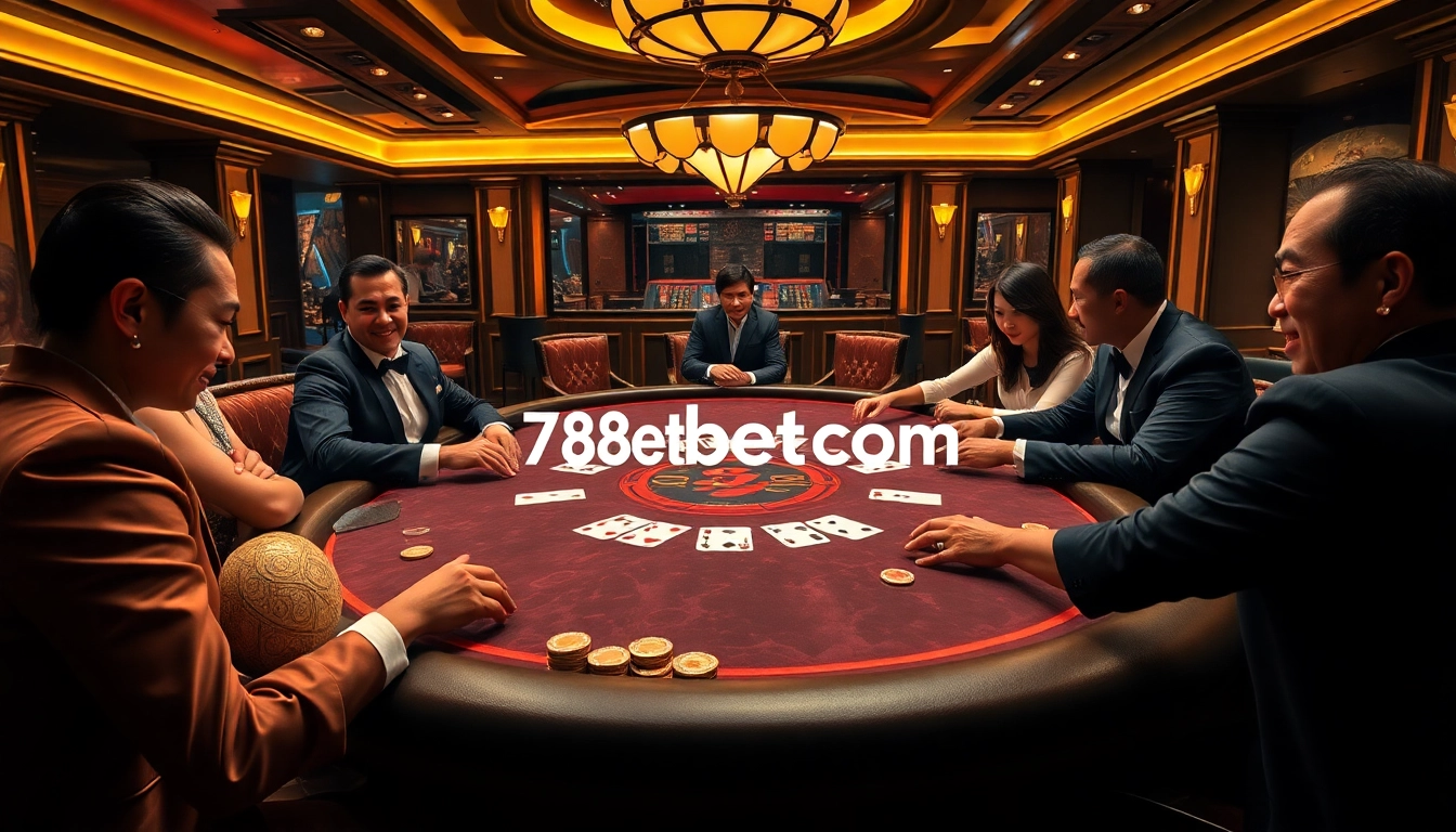 Engage in a high-stakes poker game at 789Betmediacom's luxurious casino table.