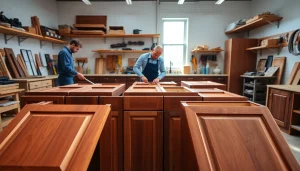 Showcasing Cabinet Refacing Saint Petersburg FL in a professional workshop with skilled craftsman.