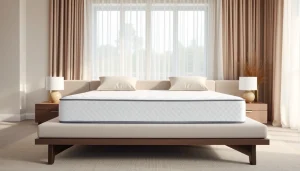 Experience the comfort of a memory foam 10 inch mattress creating a cozy bedroom retreat.