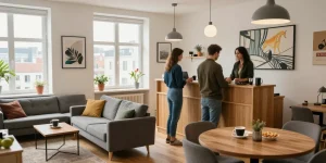 Gemütliches Monteurzimmer Hannover mit modernem Design und einladender Atmosphäre für Geschäftsreisende.