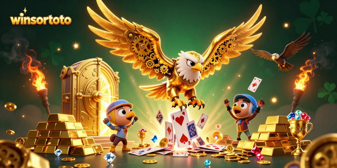 Memenangkan permainan dengan winsortoto melalui ilustrasi kasino yang megah dan gemerlap, lengkap dengan ornamen emas dan permata.