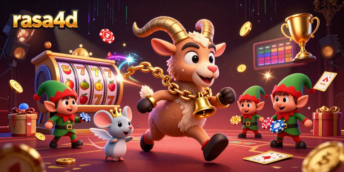 Rasa4d menghadirkan suasana kasino yang menakutkan dengan karakter 3D Krampus di tengah casino.