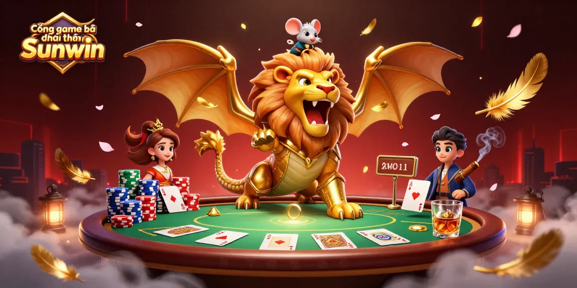 Cổng game bài đổi thưởng Sunwin offers an exciting, vibrant gaming experience with a lively chimera and poker elements.