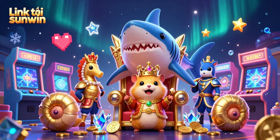 Experience gaming with Link tải sunwin, featuring a hamster king and vibrant arcade-style elements.