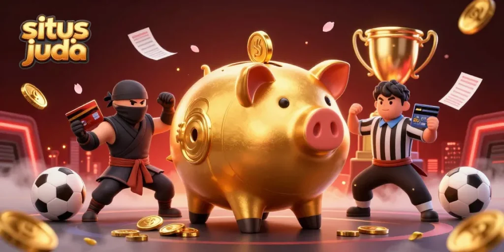 Experience situs judi bola thrilling sports betting action with dynamic characters, vibrant elements, and rich details.