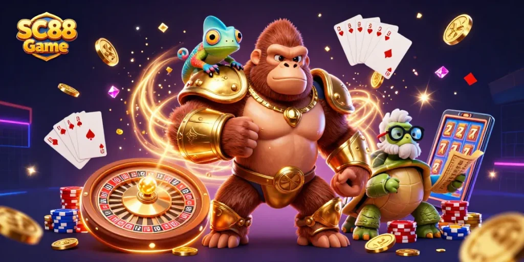 Experience the excitement of SC88 Game with a dynamic 3D casino scene filled with action!